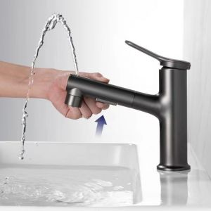 Robinet de cuisine avec douchette, mitigeur de Cuisine avec douchette, Pull-Out Robinet à 3 voies Robinet, mitigeur d'Évier avec douchette - Neuf