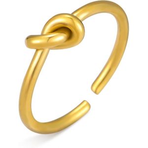 Kahfl-Anneaux D'amour Noeud Pour Les Femmes Anneaux D'amour Pour Toujours Noeud Infini Pour Les Couples Anneaux Réglables Pour Toujours En Acier Inoxydable Cadeaux D'amitié Bijoux - Neuf