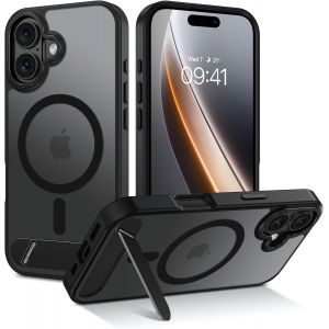 NSIECD-Coque Magn&eacute;tique pour iPhone 17, Compatible avec MagSafe, [Support Invisible Int&eacute;gr&eacute;e] Housse Qualit&eacute; Militaire Antichoc, &Eacute;tui Translucide Mat pour iPhone 17 6,3"", Noir - Neuf