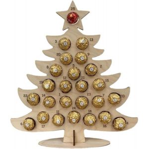 No&euml;l Calendrier de l'Avent, bo&icirc;te-Cadeau, Bo&icirc;te en Bois Titulaire de Chocolats, de Bonbons, de No&euml;l Calendrier de l'Avent en Forme de sapin de No&euml;l/l'Orignal, D&eacute;coration Saisonniers - Neuf