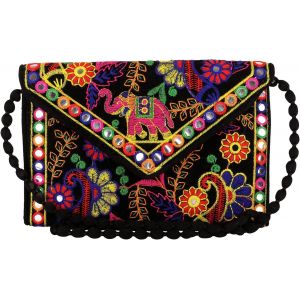 SJZG-Rajasthani Brod&eacute; &Agrave; La Main Pochette Femme Sac De Soir&eacute;e Mini Clutches Femme Sac &Agrave; Bandouli&egrave;re Petite Sac De Dames Pour Ceremonie F&ecirc;te De Mariage Et Cadeaux - Neuf