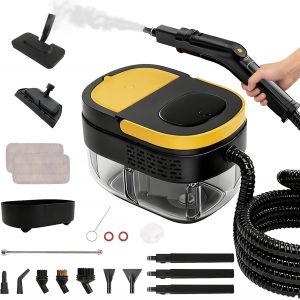 NouvelHorizonstore-Nettoyeur Vapeur Portable, Nettoyeur Vapeur &agrave; Main R&eacute;glables sur 3 Niveaux, 17 Accessoires, R&eacute;servoir d'Eau 1,6L, 10s Pr&eacute;chauffage, 4 Bar Haute Pression Steam Cleaner pour Canap&eacute; T - Neuf