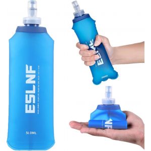 Checarzhn--No1-Bouteille D'eau Pliable En Tpu,Soft Flask 500 Ml Bleu,Bouteille D'eau Pliable,Bouteille D'eau En Tpu Souple - Bouteille De Sport Souple Pour Sac À Dos D'hydratation, Vélo, Randonnée, J - Neuf