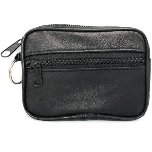 Portefeuille Homme - Porte Monnaie - Multi Poches - Fermeture Éclaire - En Cuir Véritable - Pour Homme (Rouge) - Neuf