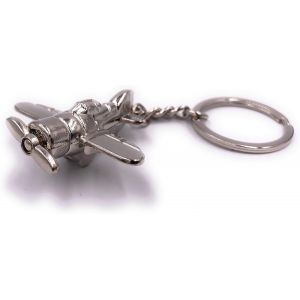 Kal-Porte-Clés Flyer Avion Hélice Pendentif En Métal Argenté - Neuf