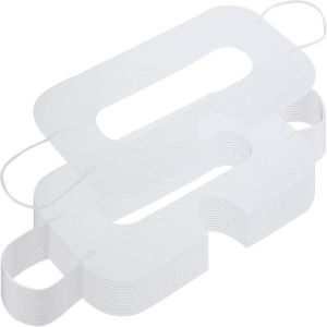 Mevronisshop-150 Pack Masque Jetable Masque Non Tiss&eacute; Pour Yeux Couverture De Masque Des Yeux Sanitaire Blanc Compatible Avec Casque Vive Headset De R&eacute;alit&eacute; Virtuelle (Blanc) - Neuf
