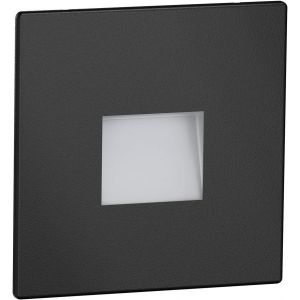 Lumière d'escalier LED/lampe encastrée dans le mur FOW pour l'intérieur et l'extérieur,downlight,rectangulaire,noir,85 x 85mm,blanc chaud - Neuf
