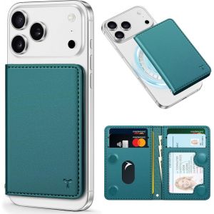 KWEY-Portefeuille Magn&iquest;&iquest;tique, 6 Fentes Cartes avec Fen&iquest;&iquest;tre ID Transparente [Blocage RFID] pour S&iquest;&iquest;rie iPhone 16/15/14/13/12/Pro/Pro Max/Plus (sauf Mini), Cuir PU pour Hommes Femmes, Turquoise - Neuf