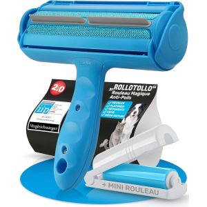 JGD-Rouleau Anti Poils Animaux, Brosse Anti Poil, Enlever Poil Chien & Chat, R&eacute;utilisable, Attrape Les Poils du Canap&eacute;, Tapis & Voiture, Pet Hair Remover, Anti Peluche, (+ Mini Rouleau Adh&eacute;sif) - Neuf