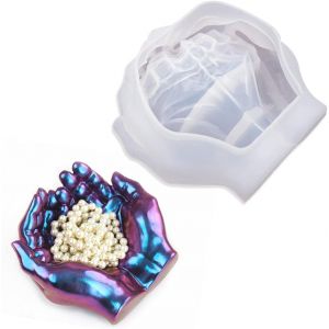 Moule &Agrave; Cendrier Pour R&eacute;sine Moule En Silicone Pour Cendrier En Forme De Main Moules En R&eacute;sine &Eacute;poxy Esth&eacute;tique Pour Cendrier Diy, Bo&icirc;te De Rangement De Bijoux, Bougeoir (Hand Ashtray Mold) - Neuf