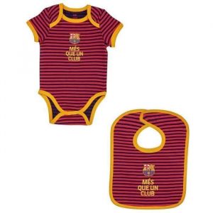 3 Mois - Body Bavoir - Fc Barcelone - B&eacute;b&eacute; Gar&ccedil;on - Coton - 100% Officiel - Sans Manche - Neuf