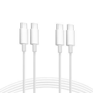 2 Pack USB-C to USB-C Cable 2M 100W 5A Fast Charging Cable Charger Cable White for Apple MacBook Pro, iPad Pro, iPhone 15, iPhone 16, Samsung Galaxy, Google Pixel, Xiaomi, Kindle - Neuf