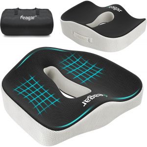 Coussin De Chaises En Mousse &Agrave; M&eacute;moire - Coussin Coccyx Ergonomique Pour Si&egrave;ge Voiture Auto Conducteur Fauteil Bureau Fauteuil Roulant,Coussin Sciatique,Coussin D Assise,Noir - Neuf