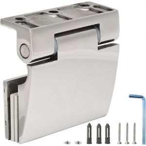 Charni&egrave;res de Porte en Verre Pince de Porte en Verre Pince de Porte en Verre R&eacute;glable Charni&egrave;re Courb&eacute;e Simple Face pour Portes en Verre Tremp&eacute; de 8-12 Mm - Neuf