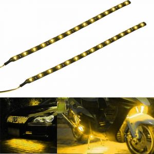 Lot De 10 Bandes Led Flexibles Et Étanches Jaunes Pour Éclairage De Dessous De Caisse De Voiture Et Moto - Neuf