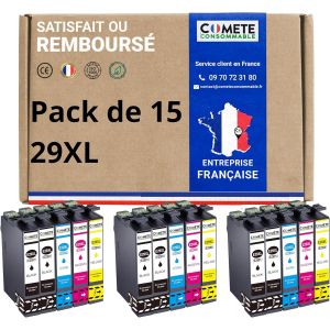 Marque française - 29XL - 15 Cartouches Compatibles avec Epson 29 XL Fraise - pour Epson XP-342 XP-352 XP-452 XP-332 XP-245 XP-442 XP-255 XP-355 XP-455 XP-247 XP-432 XP-435 XP-335 XP-345 - Neuf