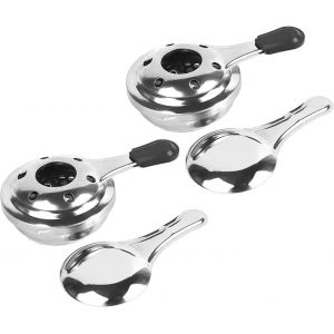 Jexnovashop-Br&ucirc;leur D'alcool,Br&ucirc;leur &Agrave; Fondue, R&eacute;chaud &Agrave; Alcool En Acier Inoxydable, Mini R&eacute;chaud &Agrave; Alcool Pour L'ext&eacute;rieur Pour La Maison,Le Camping, Le Pique-Nique,Le Camping 2 Pi&egrave;ces - Neuf