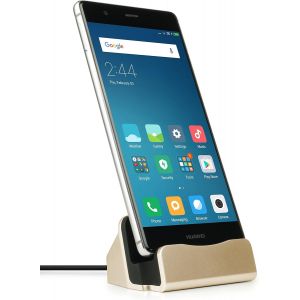Station de Charge Dock USB C & C&acirc;ble 1m - Base de Chargement pour Smartphone Compatible avec Galaxy S24 S23 S22 Note 20 10 Huawei P50 P40 Pro Argent - Neuf