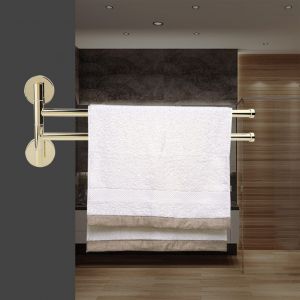 HJLIAN Porte-serviettes mural en laiton de style europeen, rotatif a 180¡ã, 2 barres, pour salle de bain - Neuf