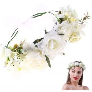 Couronnes De Fleurs Femmes Couronne De Fleurs Cheveux Simple Communion Couronne De Fleurs Couronnes De Fleurs Pour La Mariée - Neuf