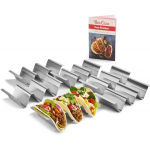 Mevronisshop-Lot De 6 Supports Pour Tacos Support M&eacute;tallique Pour Coquilles De Taco, Support R&eacute;sistant Pour Tacos Pour Les Mardis Tacos, Un Livre &Eacute;lectronique De Recettes - Neuf