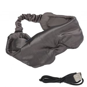 Masque pour les yeux sans fil Bluetooth 5.0 en soie, ultra-fin, occultant, pour ecouter de la musique et passer des appels (gris) - Neuf