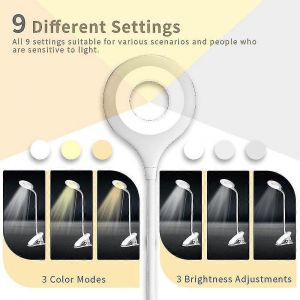 Lampe De Bureau Led Sans Fil Rechargeable,Lampe De Lecture De Livres Avec 28 Led,3 Couleurs Et 3 Dimmables,Lampe À Pince De Lit,Lampe De Chevet Tactile Pour Enfants,Blanc - Neuf