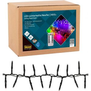 Aiou-31109-Guirlande Lumineuse Led D'extérieur Et D'intérieur Newtec Avec 800 Led,Éclairage Coloré Avec 8 Réglages D'éclairage,Gradateur,Alimentation Et Minuterie De 8 Heures - Neuf