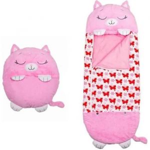 Sac De Couchage Enfant Duvet Avec Oreiller 137*50cm - Happy Nappers - Rose - Rectangulaire - Neuf