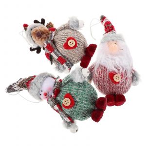 No&euml;l Suspendus Ornements en Tissu, D&eacute;corations d'Arbre de Vacances 12Pcs - Neuf