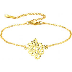 Eryi-Bracelet De Fleur De Lotus En Acier Inoxydable Bijoux Inspirés De Yoga Pour Femmes Charmantes - Neuf