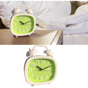 KAL-Réveil Pour Les Gros Dormeurs, Réveil À Double Cloche, Réveil Puissant, Réveils Rétro Pour Enfants, Réveils À Piles Pour Chambres À Coucher(Vert) - Neuf