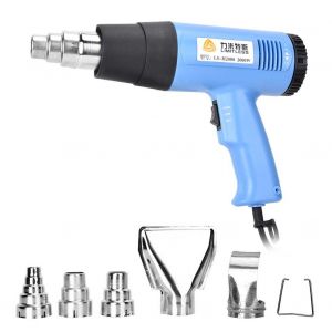 HJLIAN Pistolet a air chaud 2000 W, double temperature, 4 buses, prise UE 220 V, bleu - Neuf