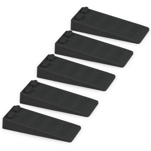 Cale-porte en caoutchouc souple, 5 pièces, antidérapant, réglable en hauteur, non toxique, sans odeur, protège les sols et les murs, pour moquettes, sols, béton, parquet (noir) - Neuf