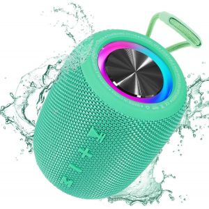 Enceinte Bluetooth Portable, Haut-Parleur Bt5.3 Sans Fil 20W Bluetooth Speaker Basses Riches 16H Avec Lumière Led, Supporte Radio Fm, Tf, Usb, Aux Pour Maison, Cyclisme, Extérieur, Voyages, Douche - Neuf