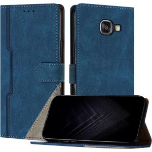 Kal-Étui Pour Samsung Galaxy A710/A7 2016, Housse En Cuir Pu Avec [Protection Antichoc Tpu] [Fonction Support] [Porte-Cartes ] Antichoc Magnétique Coque Pour Galaxy A710 - Bleu - Neuf