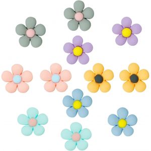 Kalanka-Lot De 12 Breloques En Forme De Chaussures Pour Croc, Marguerite, Fleurs De Cerisier, Fleurs De Dessin Animé, Accessoires De Décoration De Chaussures De Jardin, Accessoires Pour Femmes Pour S - Neuf