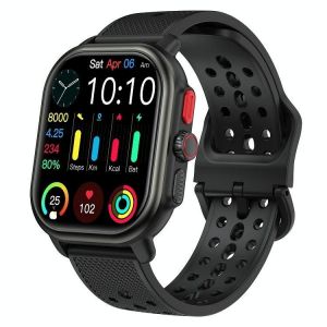 Montre Connect&eacute;e &Eacute;cran AMOLED HD 2.06 Pouces Bluetooth &Eacute;tanche Blanc Noir YONIS - Neuf