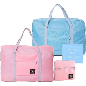Lot de 2 sacs de voyage légers et pliables ¿ Bagages de sport et de gym étanches de 25 L, compacts et polyvalents - Neuf