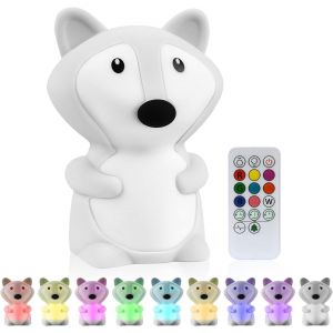 Veilleuse Enfant, Lampe Renard En Silicone, 9 Couleurs, Rechargeable Par Usb, Programmable, Idéale Pour Noël, Chambre D'enfant, Cadeau D'anniversaire - Neuf