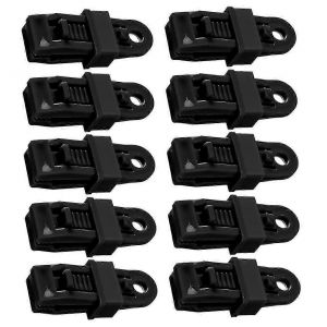10 Pcs Fixation Clip Tente Tentes Pour Tente De Camping Pour Camping Corde De Vent Boucles Tente Clip Tente Canop&eacute;e Clip Noir - Neuf