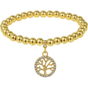 Kal-El&eacute;gant Bracelet Arbre De Vie Plaqu&eacute; Or, Bracelet Avec Accents De Cristal, Cadeau Pour Femme Amie - Neuf