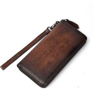 Les hommes de T&eacute;l&eacute;phone Mobile de Long porte-monnaie en Cuir Sac &agrave; main Sac &agrave; main de RFID, de Blocage, de Multiples Fentes pour Cartes, de Couleur Noir, Slim Design - Neuf