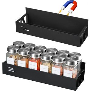 Tianyi-&Eacute;tag&egrave;re R&eacute;frig&eacute;rateur Magn&eacute;tique, 2 Pi&egrave;ces M&eacute;taux Porte-&Eacute;pices Pour Organisation Et Rangement De Cuisine, Magn&eacute;tique Rangement Epices Sans Per&ccedil;age,Aimants Suspendus - Neuf