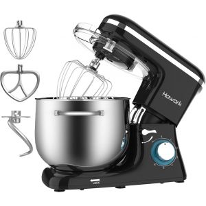 Robot P&acirc;tissier 1500W, 6 Vitesses P&eacute;trin Professionnel Avec Bol 8L, Avec Crochet P&eacute;trisseur, Batteur Plat, Fouet &Agrave; Fils, Spatule En Silicone, Weparator Blanc D'?uf - Neuf
