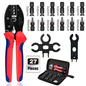 Trousse à outils - Kit'outils de pince à sertir solaire pour connecteurs de câble MC4, panneau long, 6 connecteurs mâles et femelles, ensembles de bornes - Neuf