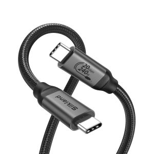 AYU-Câble USB C 3.2 Gen2x2, 20Gbps Transfert Données, Câble USB C vers USB C 2M, PD3.1 240W 48V/5A Charge Rapide, Câble Vidéo 5K/4K@60Hz pour MacBook Pro, iPad Pro, Dock, SSD, iPhone 15, Moniteur - Neuf