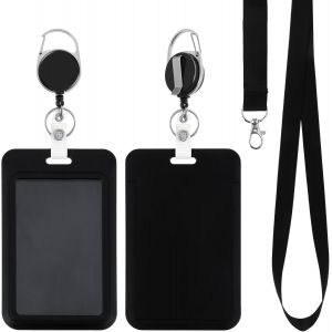 KALANKA-Porte Carte Retractable Avec Cordon, Porte Carte Avec Cordon Bobines Et Cordons Amovibles Pour Cartes D'identité Cartes De Crédit Cartes De Proximité Permis De Conduire - Neuf