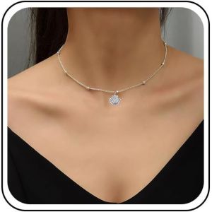 Kal-Collier Ras De Cou Boho En Coquillage Argenté Collier Ras De Cou En Coquillage Vintage Collier Pendentif En Coquillage Plage D'été Collier Feston Bijoux Pour Femmes Et Filles - Neuf