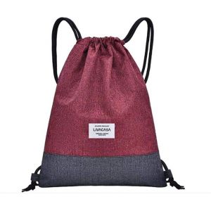 Sac À Dos De Sport Imperméable Rouge Vin Avec Cordon De Serrage Et Poches Zippées - Spacieux, Élégant Et Polyvalent Pour Le Sport Et L'usage Quotidien - Neuf